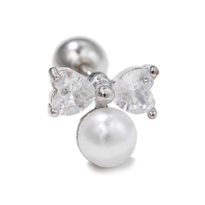 Pendientes de plata con circonitas blancas de Olivenorma