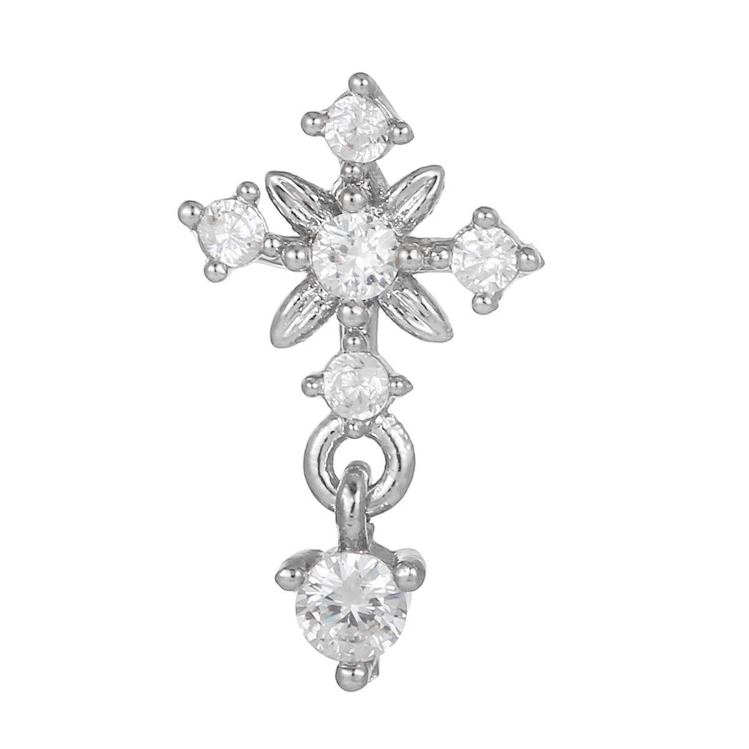 Pendientes de plata con circonitas blancas de Olivenorma