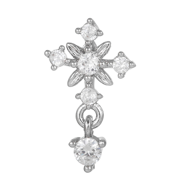 Pendientes de plata con circonitas blancas de Olivenorma