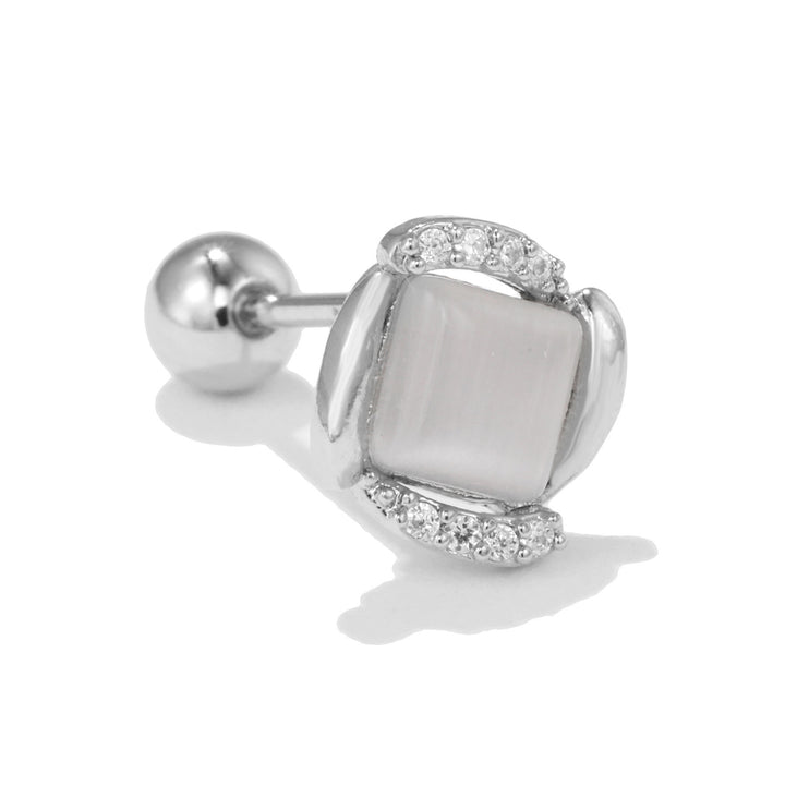 Pendientes de plata con circonitas blancas de Olivenorma