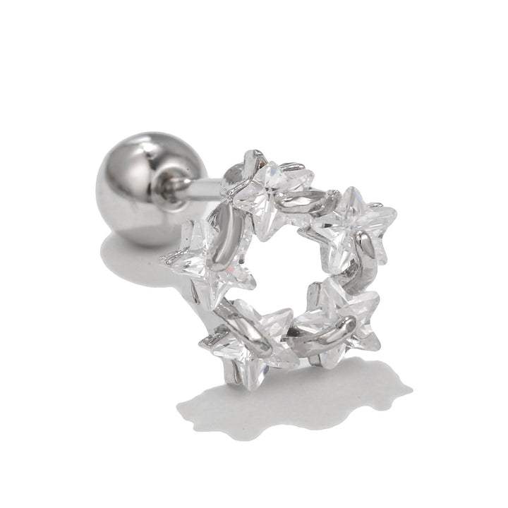 Pendientes de plata con circonitas blancas de Olivenorma