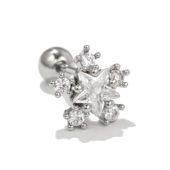 Pendientes de plata con circonitas blancas de Olivenorma