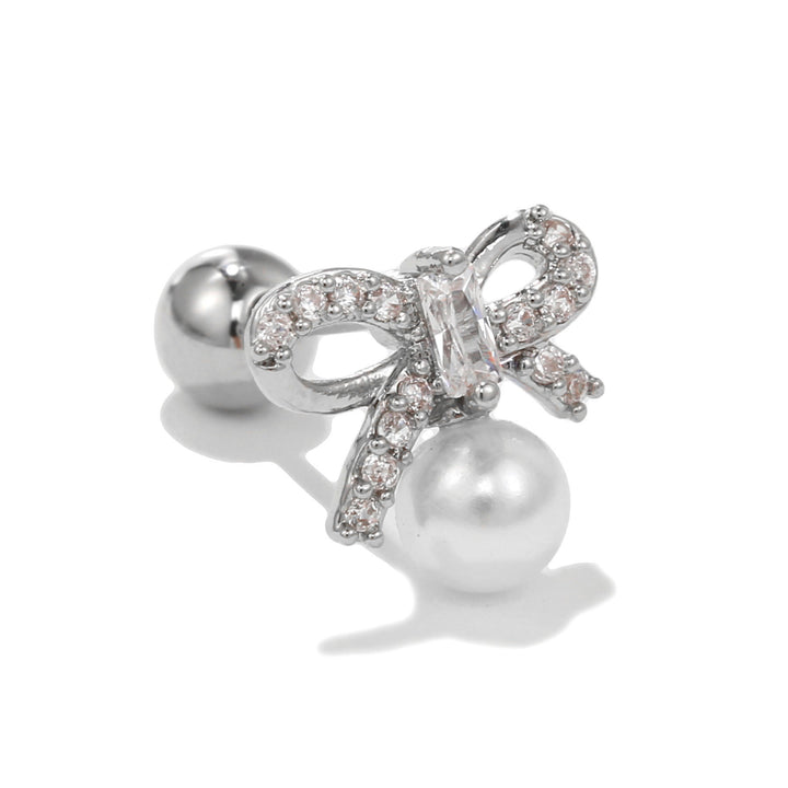 Pendientes de plata con circonitas blancas de Olivenorma
