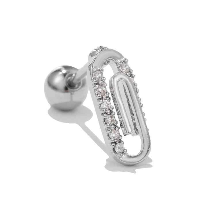 Pendientes de plata con circonitas blancas de Olivenorma