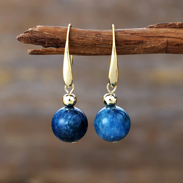 Pendientes colgantes de bola de cristal natural de Olivenorma