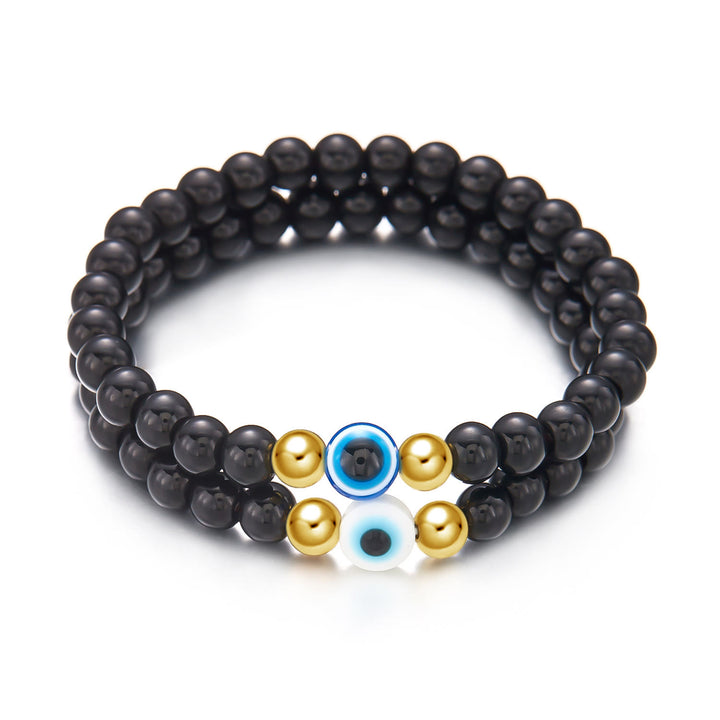 Pulsera de cuentas de ojo de tigre, obsidiana y hematita de Olivenorma
