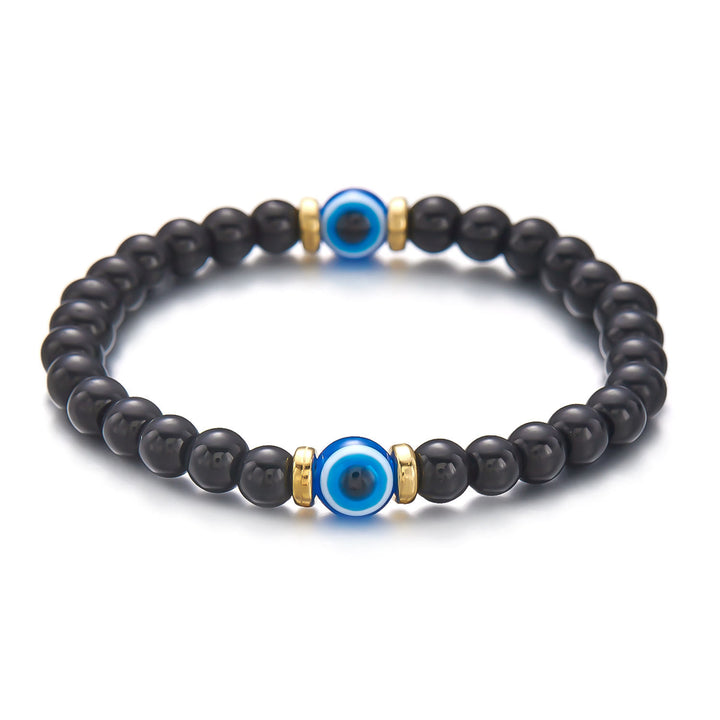 Pulsera de cuentas de ojo de tigre, obsidiana y hematita de Olivenorma