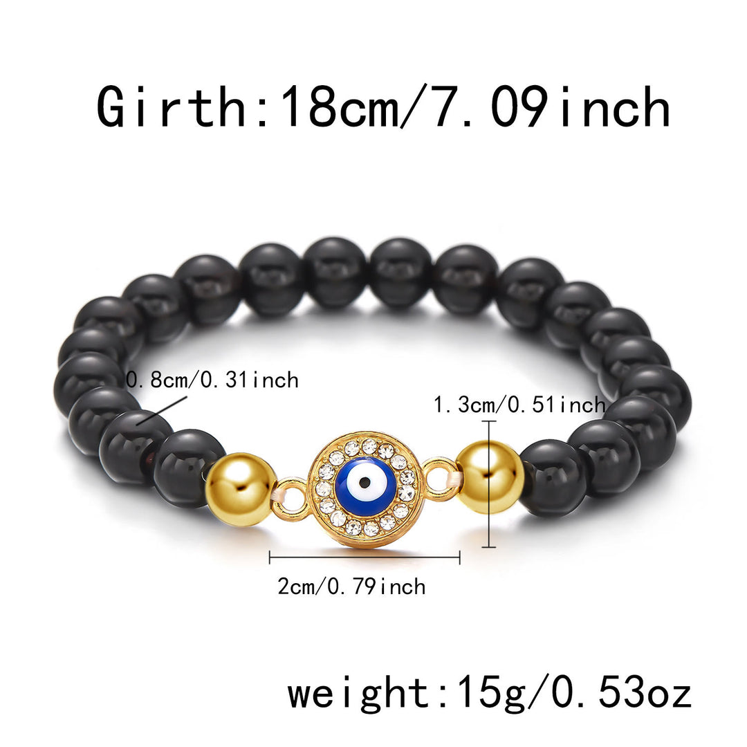Pulsera de cuentas de ojo de tigre, obsidiana y hematita de Olivenorma