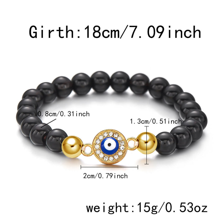 Pulsera de cuentas de ojo de tigre, obsidiana y hematita de Olivenorma