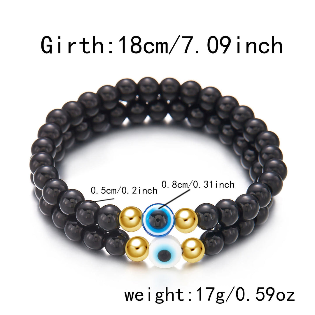 Pulsera de cuentas de ojo de tigre, obsidiana y hematita de Olivenorma