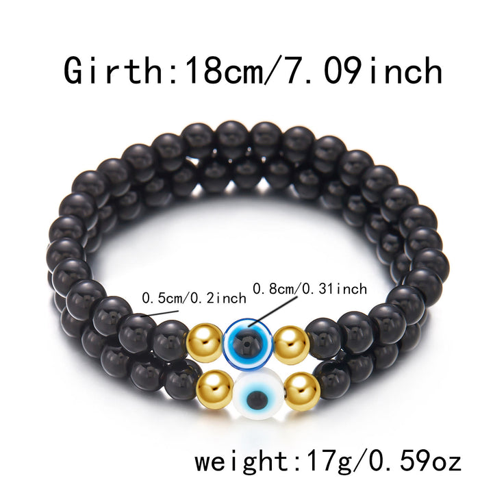 Pulsera de cuentas de ojo de tigre, obsidiana y hematita de Olivenorma