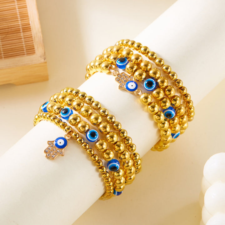 Pulsera de cuentas de ojo de tigre, obsidiana y hematita de Olivenorma