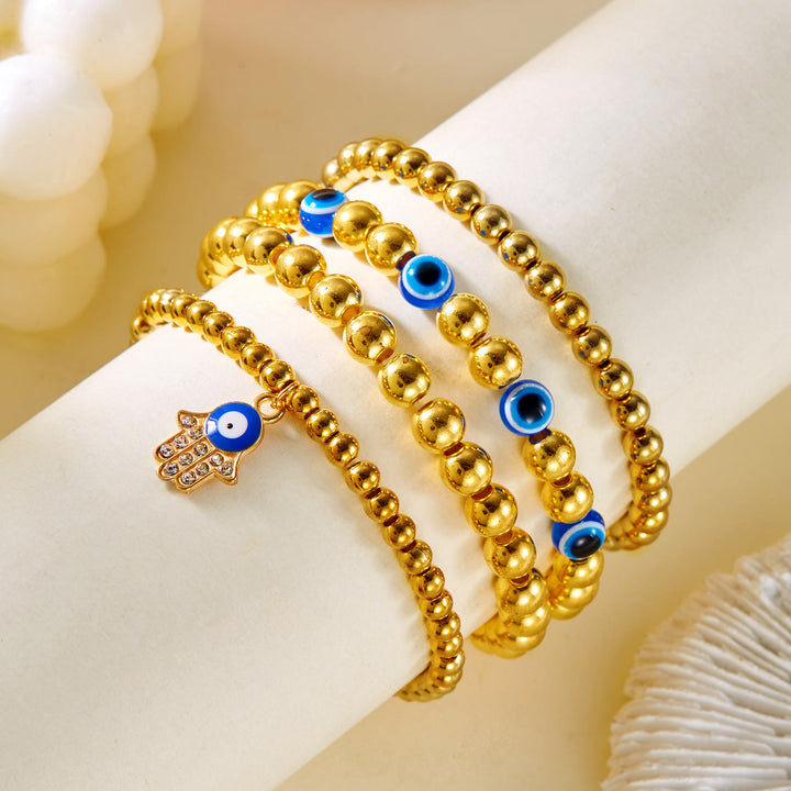 Pulsera de cuentas de ojo de tigre, obsidiana y hematita de Olivenorma