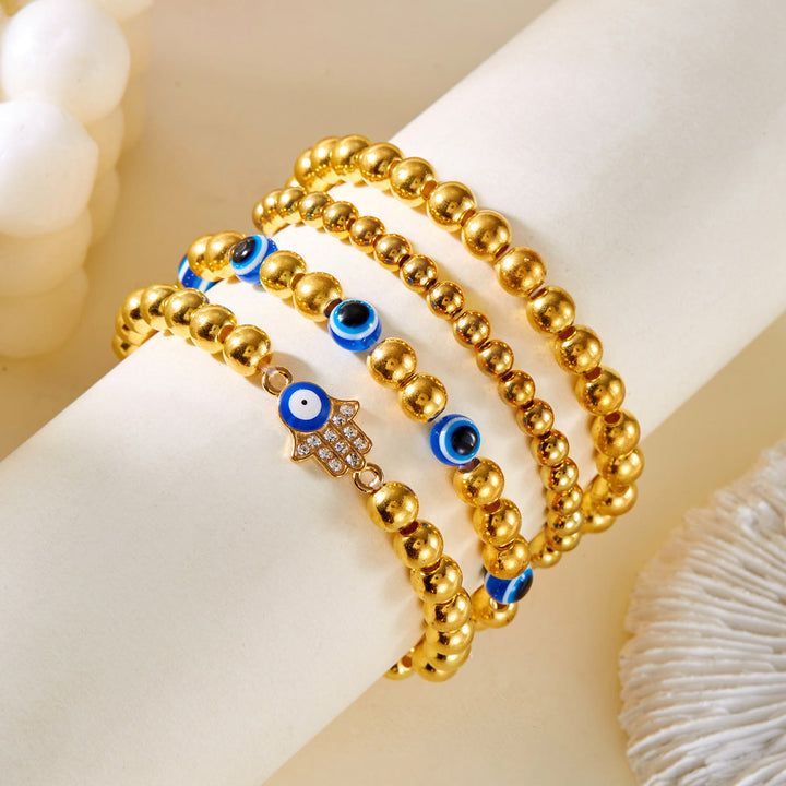 Pulsera de cuentas de ojo de tigre, obsidiana y hematita de Olivenorma