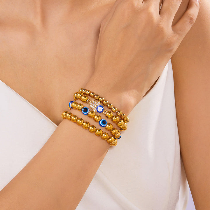 Pulsera de cuentas de ojo de tigre, obsidiana y hematita de Olivenorma