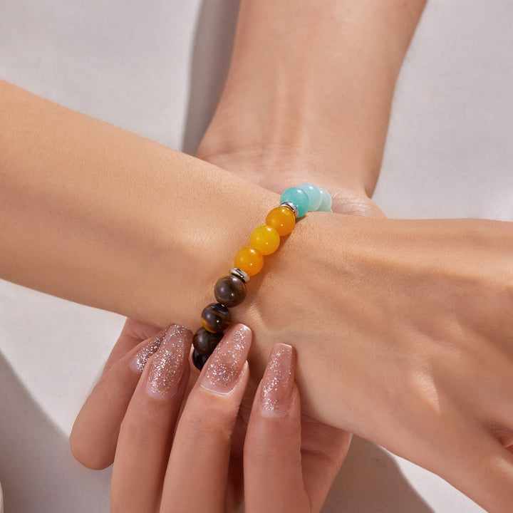 Pulsera de la buena suerte con cuentas de piedra natural de 8 mm de Olivenorma