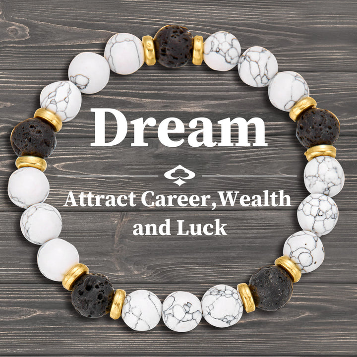 Pulsera de la buena suerte con cuentas de piedra natural de 8 mm de Olivenorma
