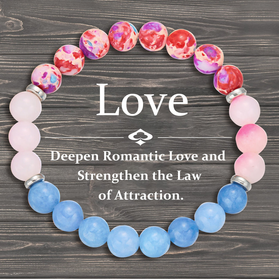Pulsera de la buena suerte con cuentas de piedra natural de 8 mm de Olivenorma