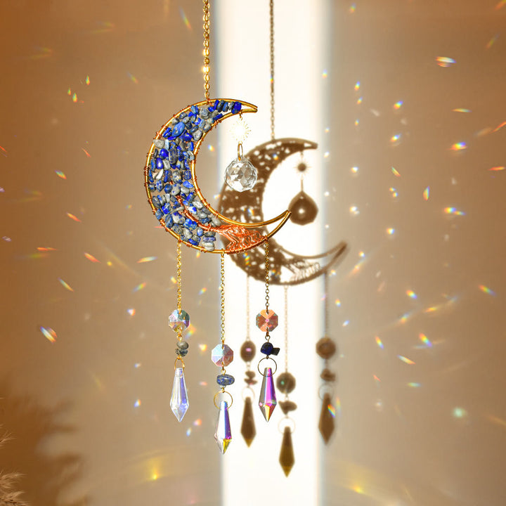 Colgante de piedra natural con forma de luna y estrella de Olivenorma