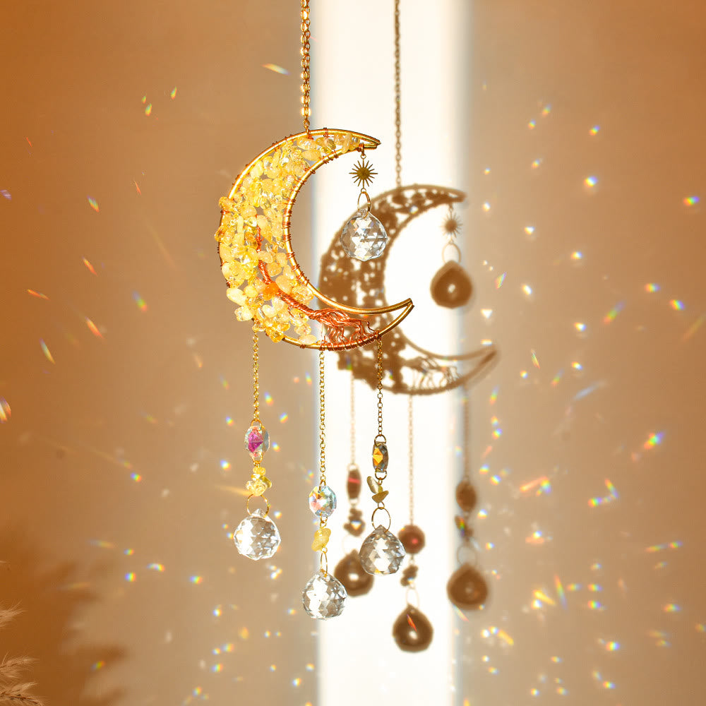 Colgante de piedra natural con forma de luna y estrella de Olivenorma