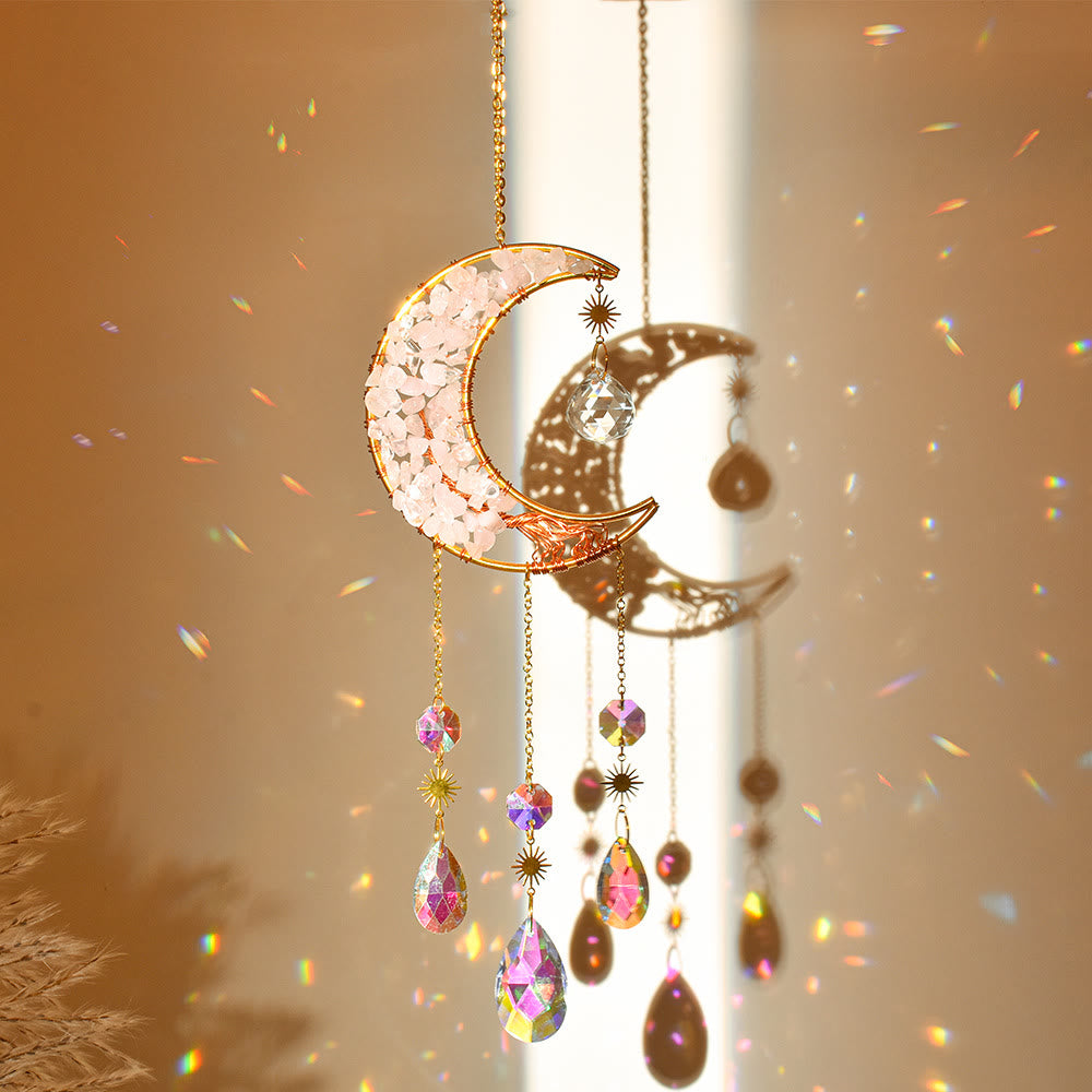 Colgante de piedra natural con forma de luna y estrella de Olivenorma