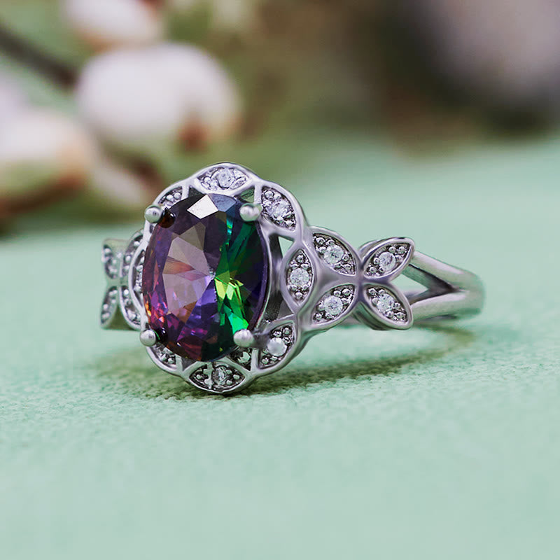 Anillo de alejandrita natural tallada en forma de mariposa de Olivenorma