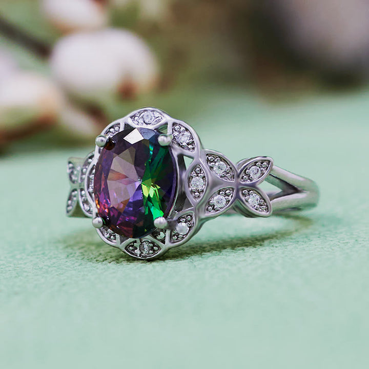 Anillo de alejandrita natural tallada en forma de mariposa de Olivenorma