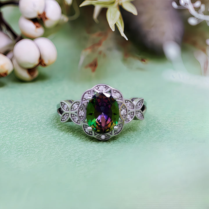 Anillo de alejandrita natural tallada en forma de mariposa de Olivenorma
