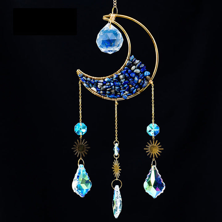 Colgante atrapasol con forma de media luna y grava de cristal de Olivenorma