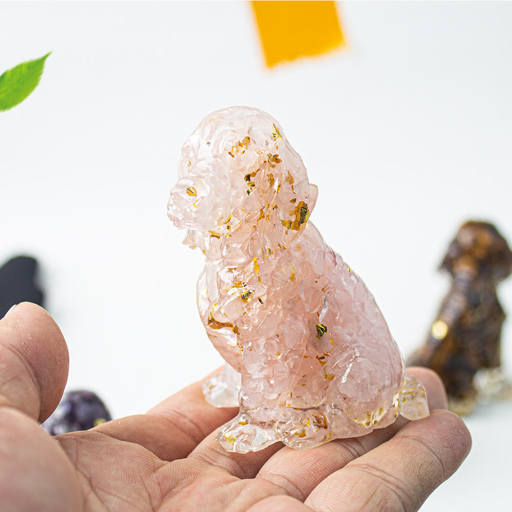 Grava de cristal de Olivenorma con pegamento para decoración de piedras preciosas de Golden Retriever
