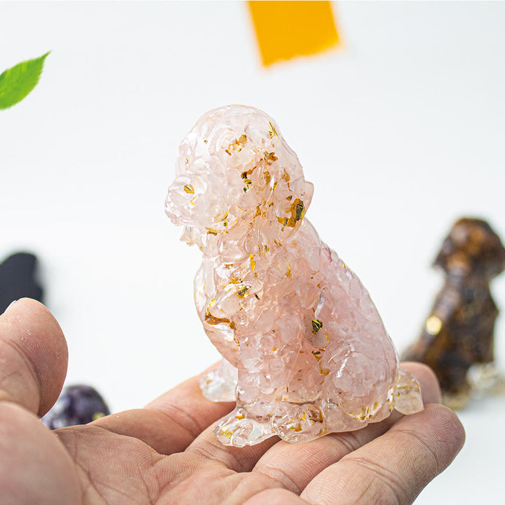 Grava de cristal de Olivenorma con pegamento para decoración de piedras preciosas de Golden Retriever