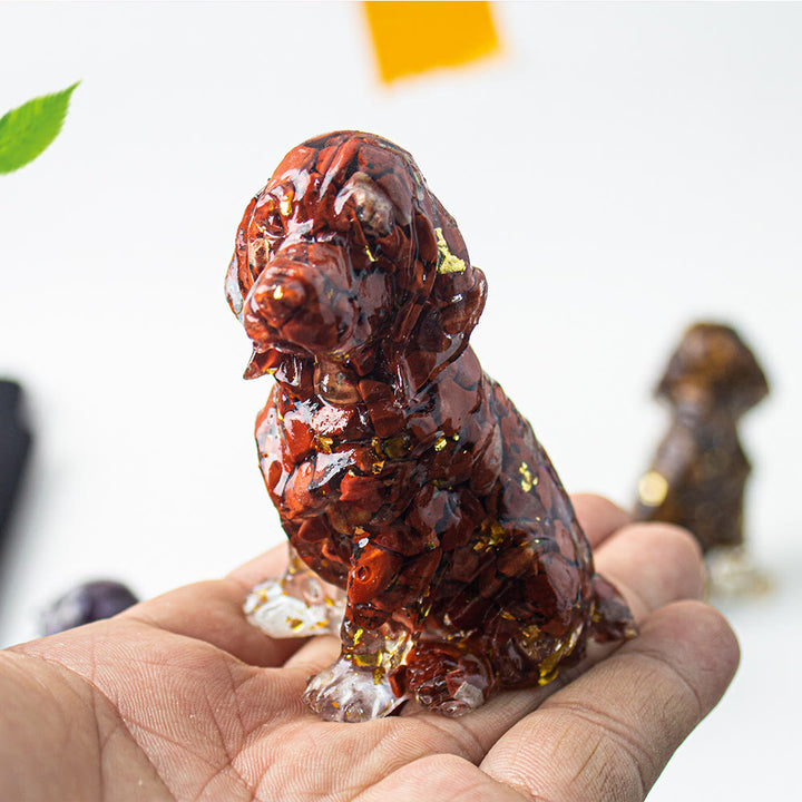 Grava de cristal de Olivenorma con pegamento para decoración de piedras preciosas de Golden Retriever