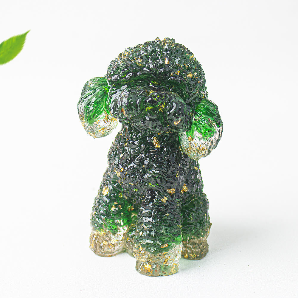 Adorno con piedras preciosas de caniche de cristal natural de Olivenorma
