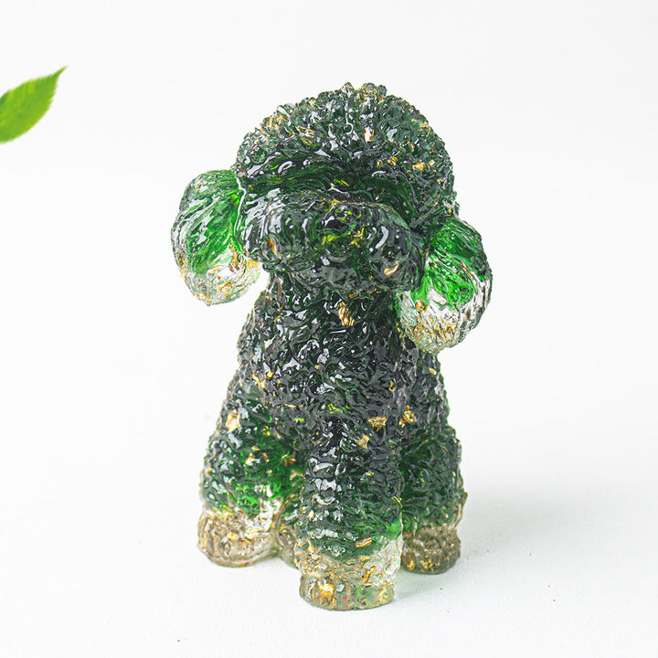 Adorno con piedras preciosas de caniche de cristal natural de Olivenorma