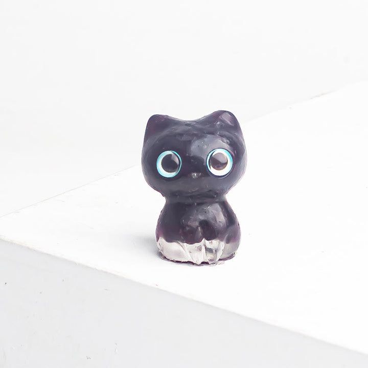 Decoración con piedras preciosas de gatito de ojos grandes de cristal epoxi de Olivenorma