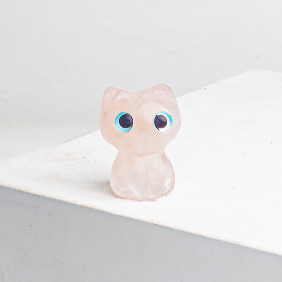 Decoración con piedras preciosas de gatito de ojos grandes de cristal epoxi de Olivenorma