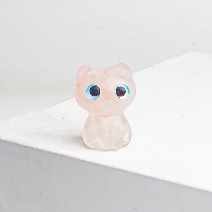 Decoración con piedras preciosas de gatito de ojos grandes de cristal epoxi de Olivenorma