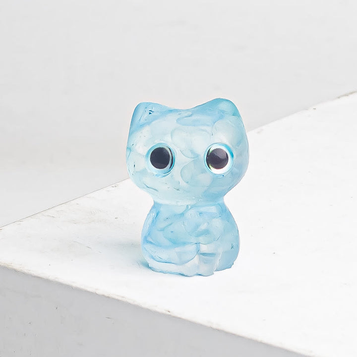 Decoración con piedras preciosas de gatito de ojos grandes de cristal epoxi de Olivenorma