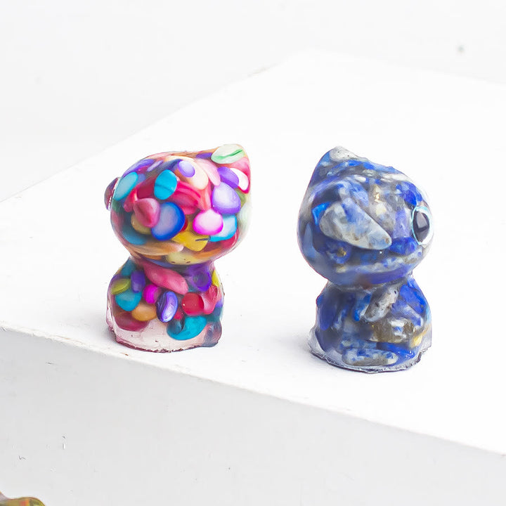 Decoración con piedras preciosas de gatito de ojos grandes de cristal epoxi de Olivenorma