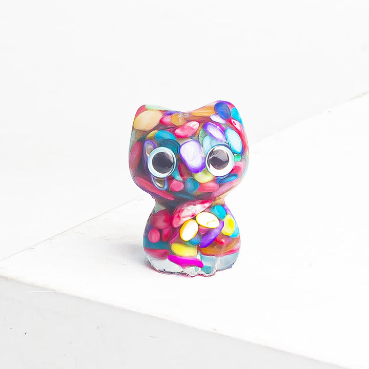 Decoración con piedras preciosas de gatito de ojos grandes de cristal epoxi de Olivenorma