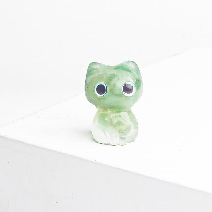 Decoración con piedras preciosas de gatito de ojos grandes de cristal epoxi de Olivenorma