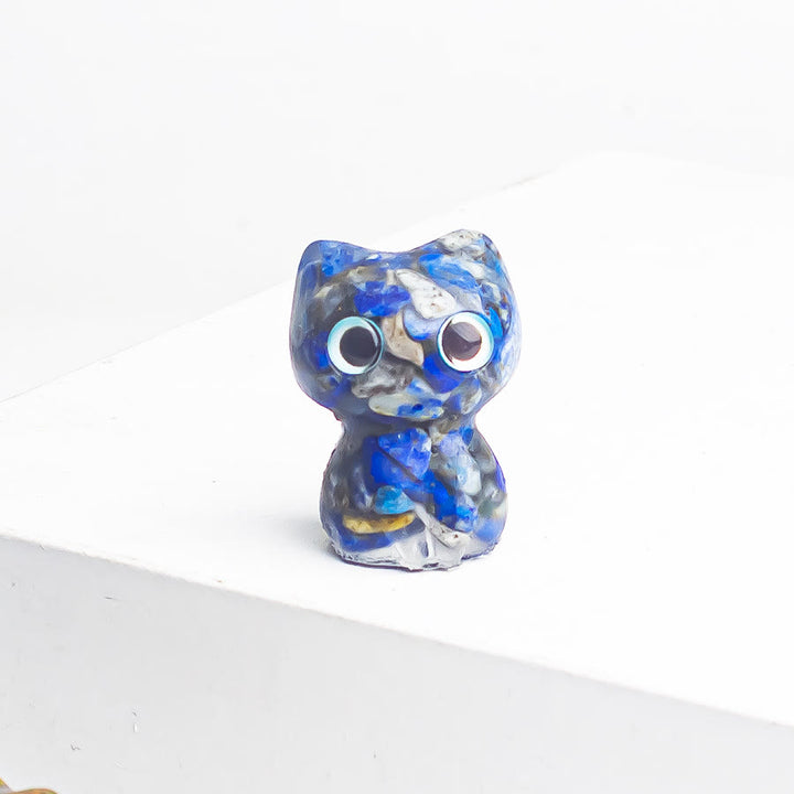 Decoración con piedras preciosas de gatito de ojos grandes de cristal epoxi de Olivenorma