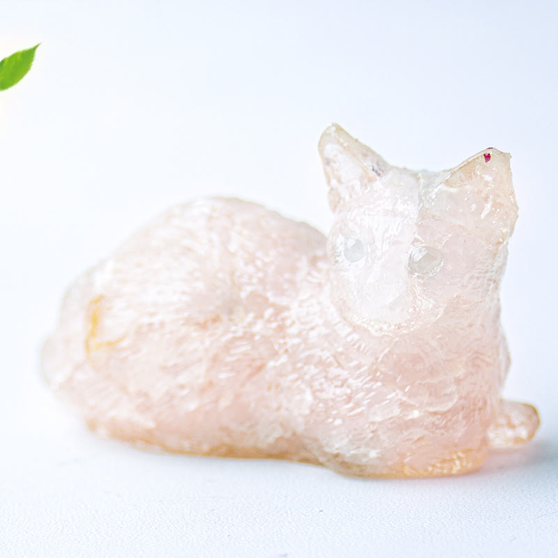 Grava de cristal epoxi de Olivenorma con forma de gatito tumbado