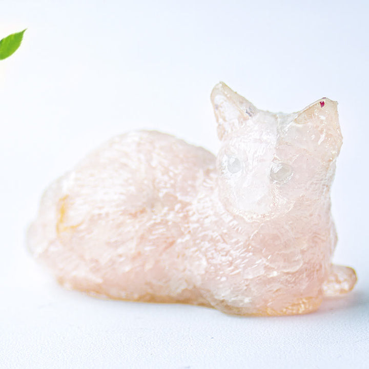 Grava de cristal epoxi de Olivenorma con forma de gatito tumbado
