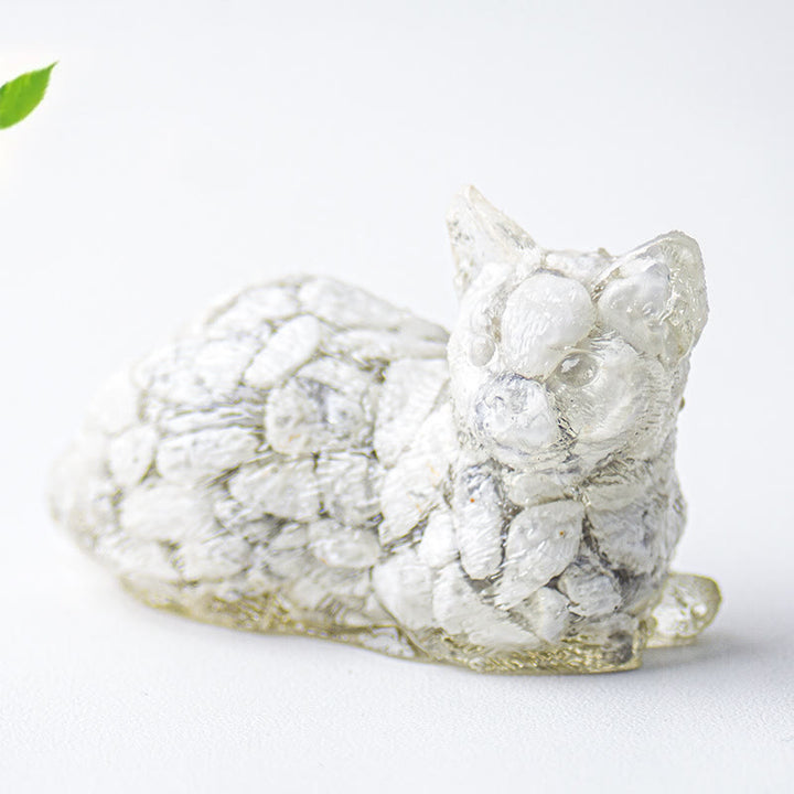 Grava de cristal epoxi de Olivenorma con forma de gatito tumbado