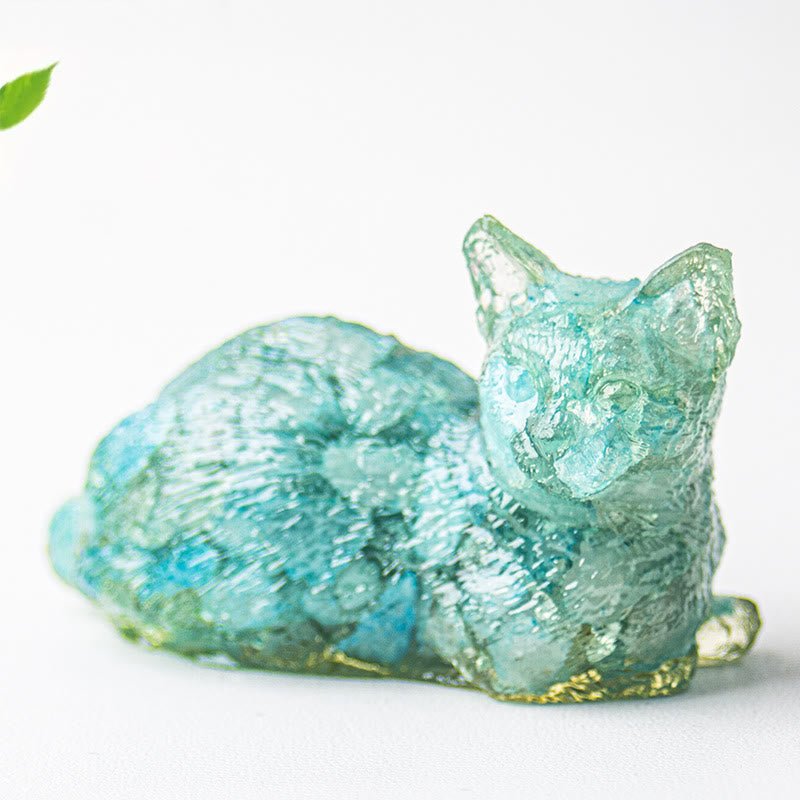 Grava de cristal epoxi de Olivenorma con forma de gatito tumbado