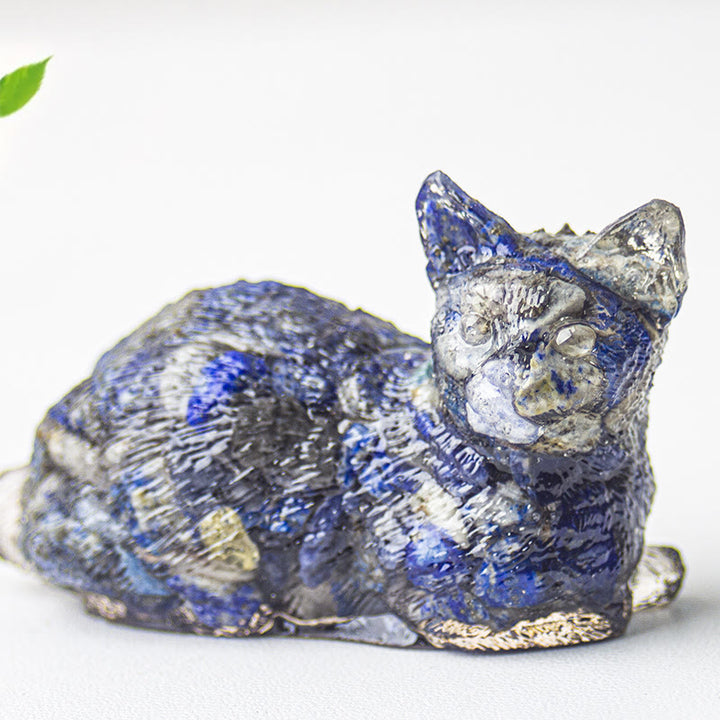 Grava de cristal epoxi de Olivenorma con forma de gatito tumbado