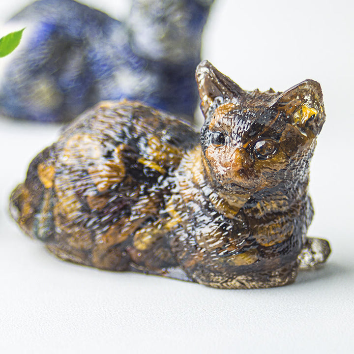Grava de cristal epoxi de Olivenorma con forma de gatito tumbado