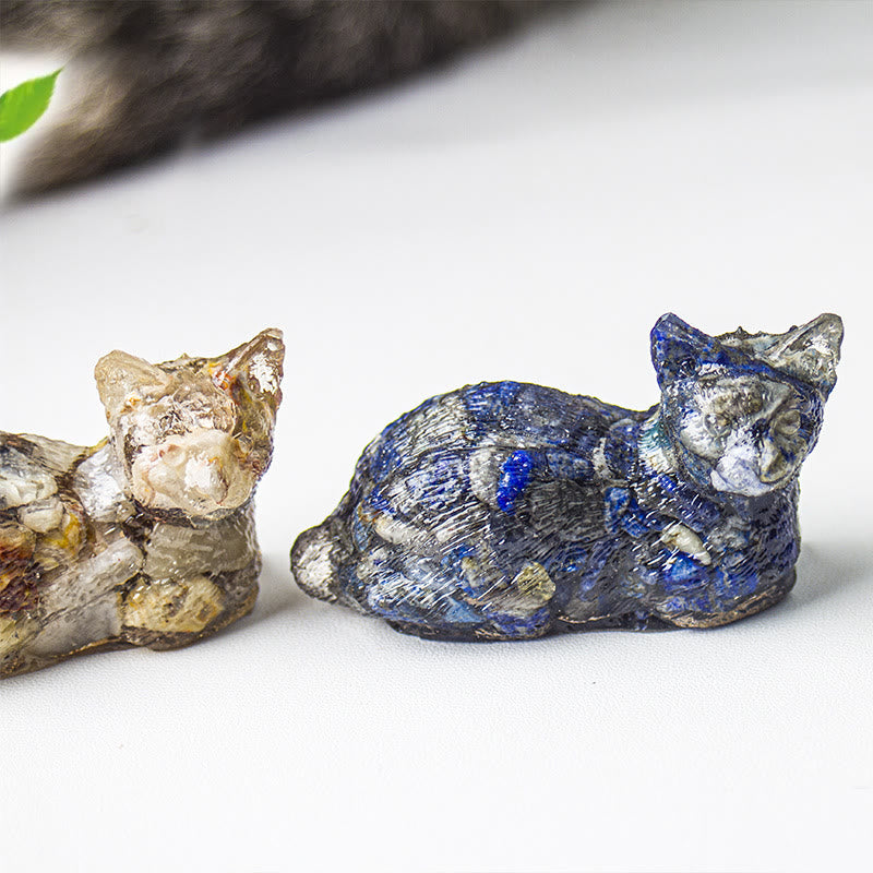 Grava de cristal epoxi de Olivenorma con forma de gatito tumbado
