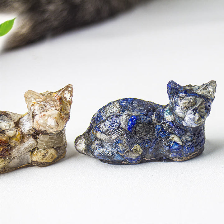 Grava de cristal epoxi de Olivenorma con forma de gatito tumbado